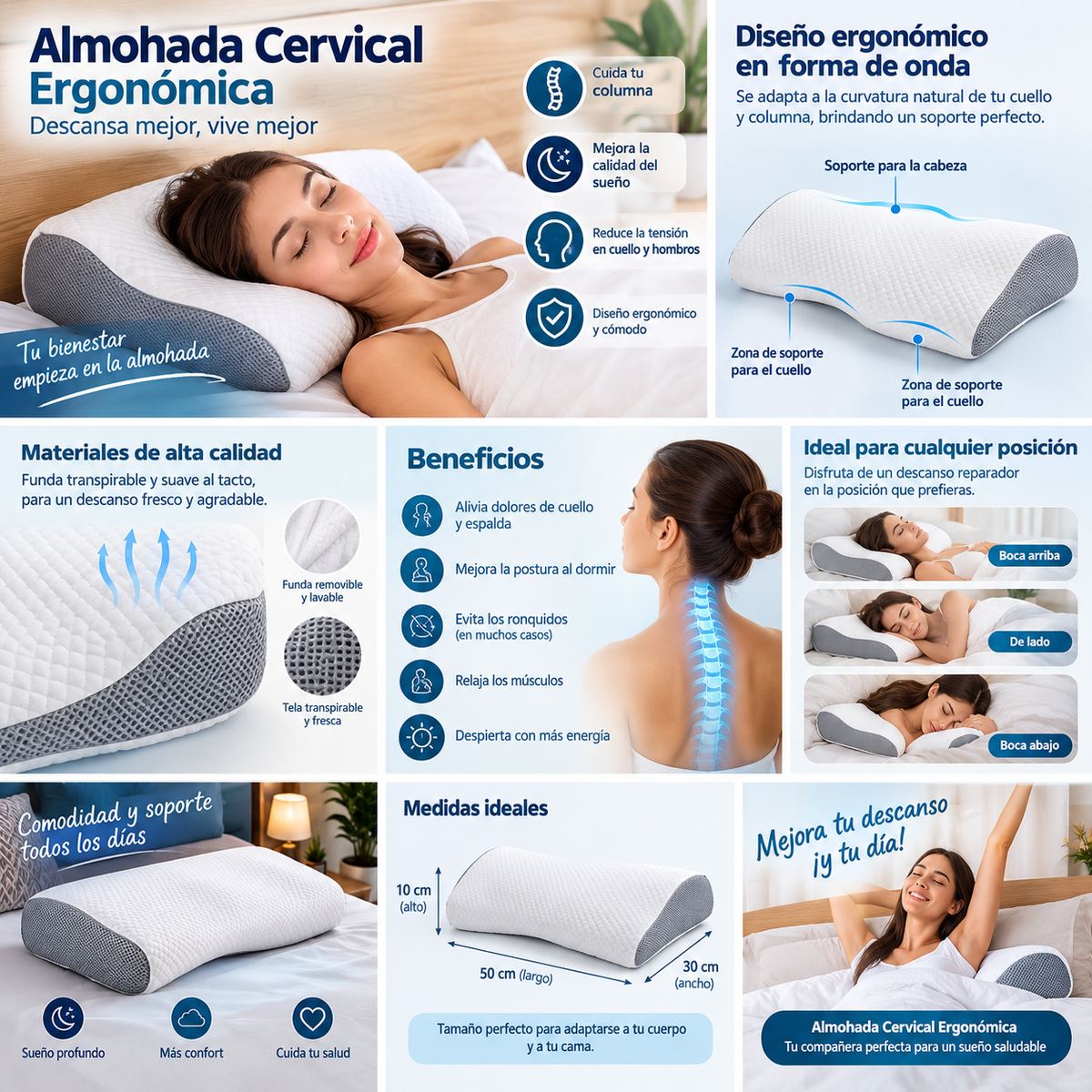 Almohada Cervical Ergonómica