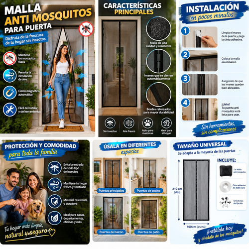 Malla anti mosquitos puerta