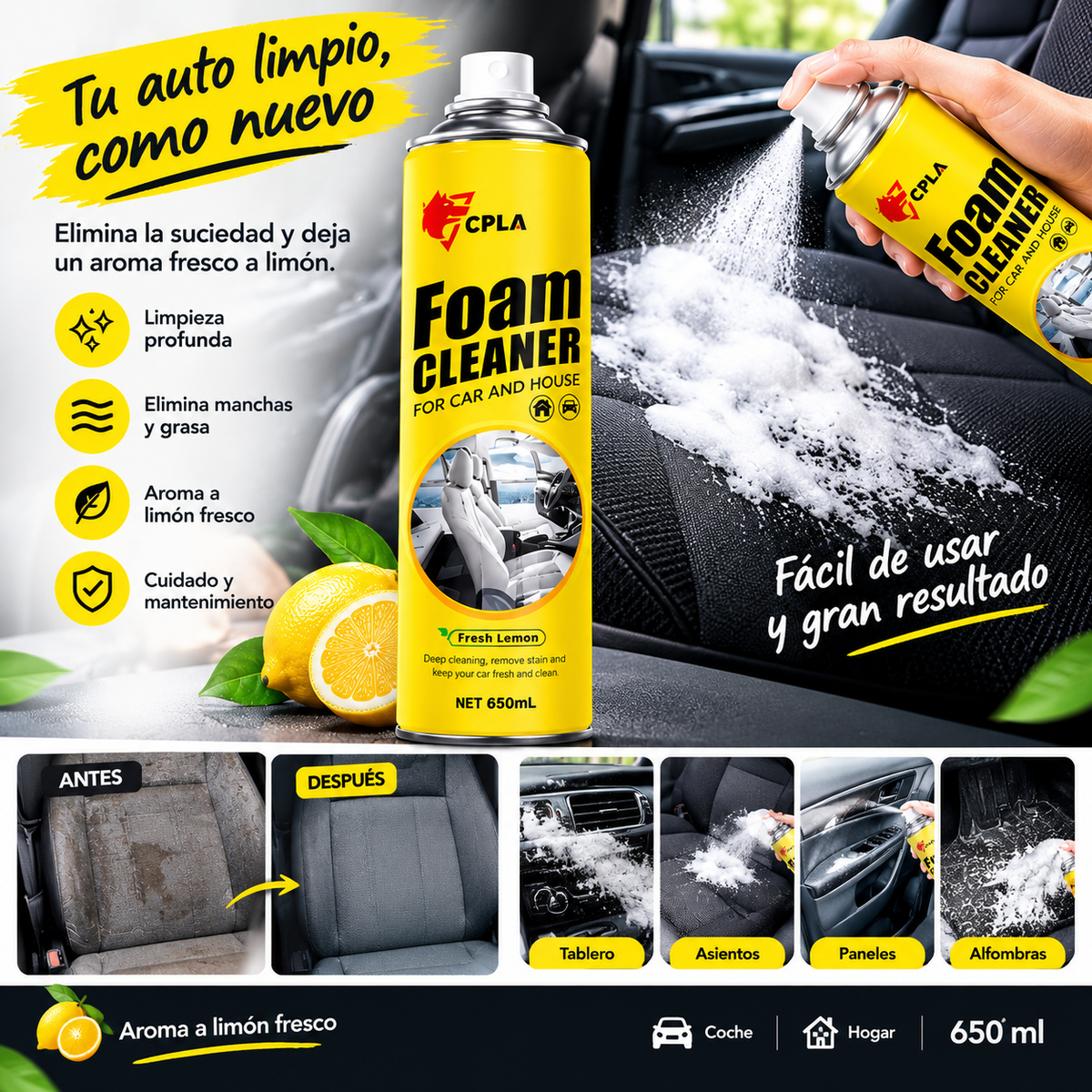 Limpiador De Espuma Interior Coche