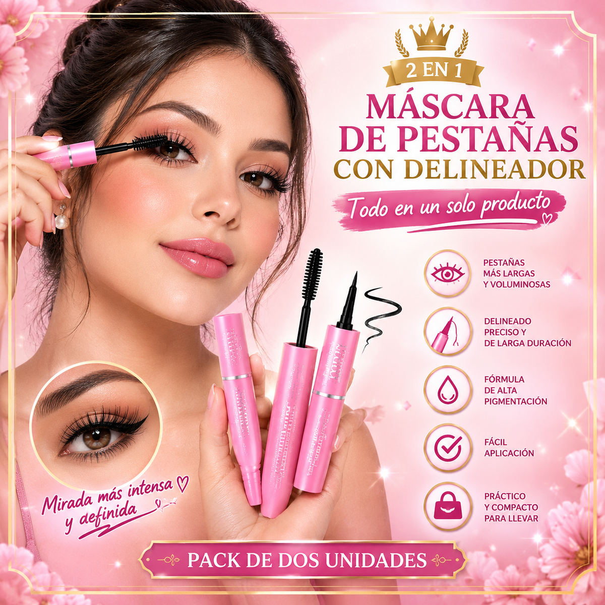 MASCARA PESTAÑAS CON DELINEADOR 2X1