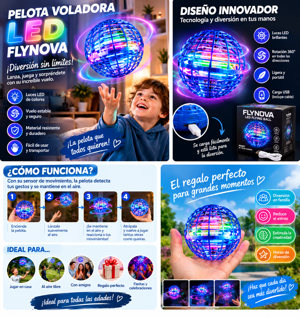 Pelota Voladora LED Flynova